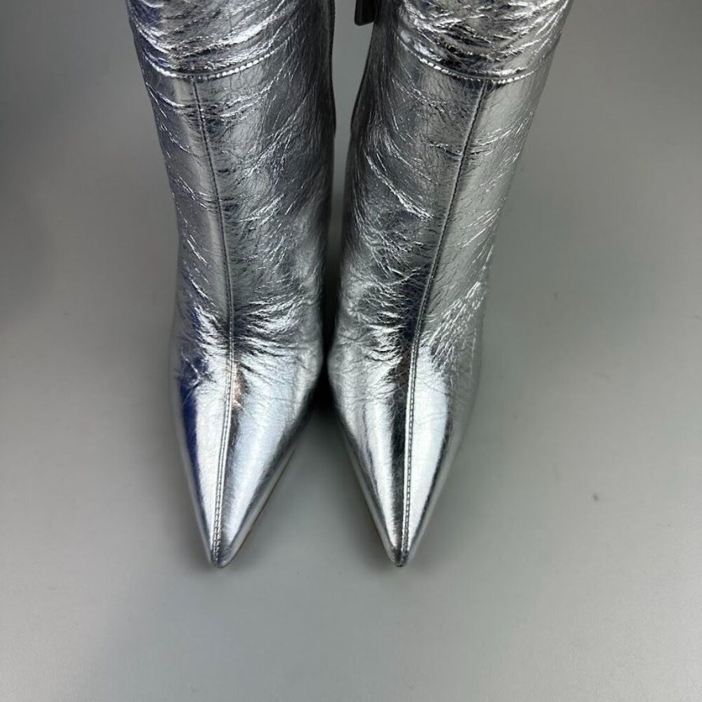 Stuart Weitzman Stuart Outrider 100 Boot In Silver - image 4